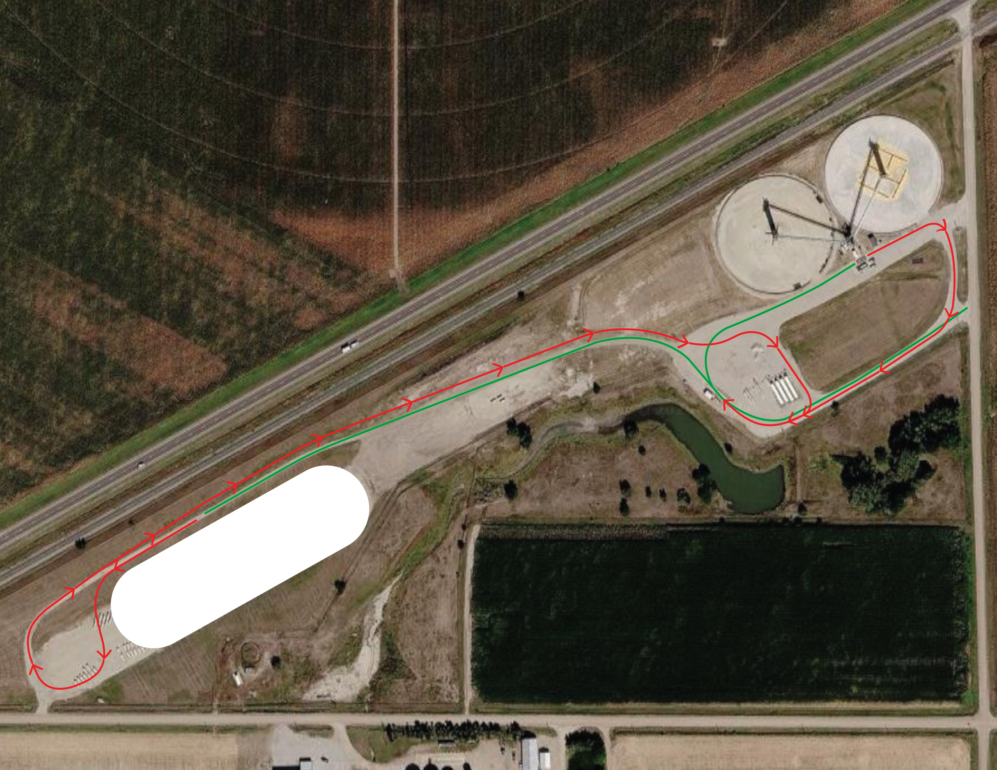 Minden East traffic pattern map