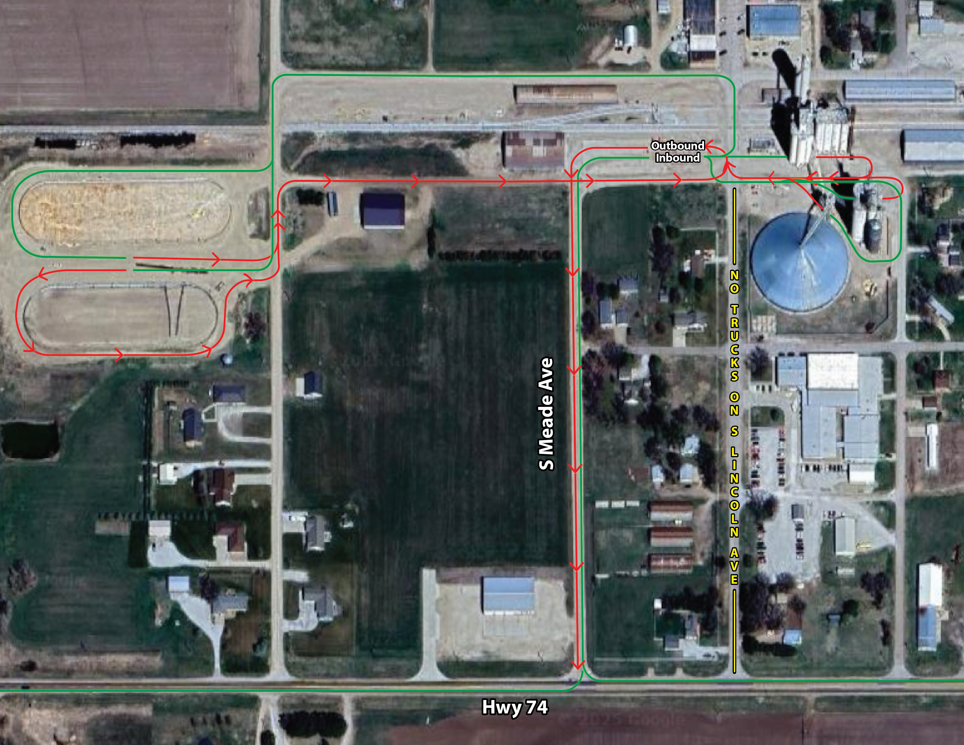 Mapa del esquema de circulación de Roseland